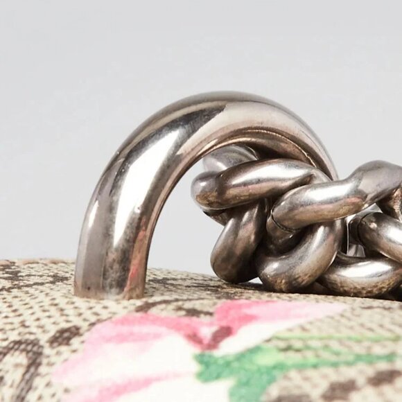 Gucci Beige/Pink GG Supreme Blooms Coated Canvas Small Dionysus Shoulder Bag - Picture 7 of 12